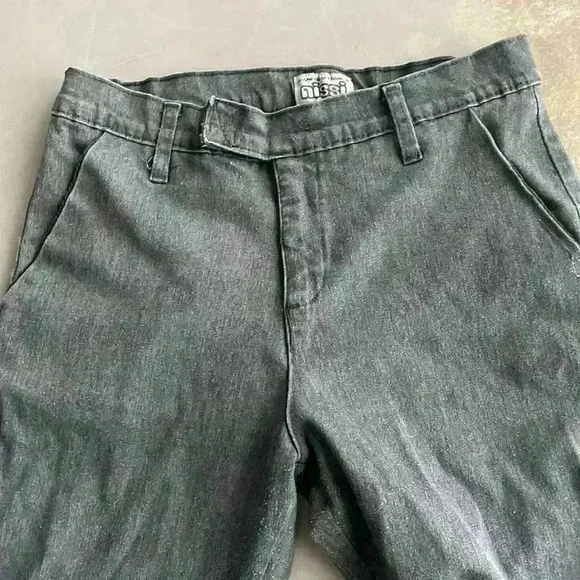 Vintage American Brand Nissi Juniors Gray Pocket Wide Leg Denim Jeans Size 11 - Picture 1 of 12
